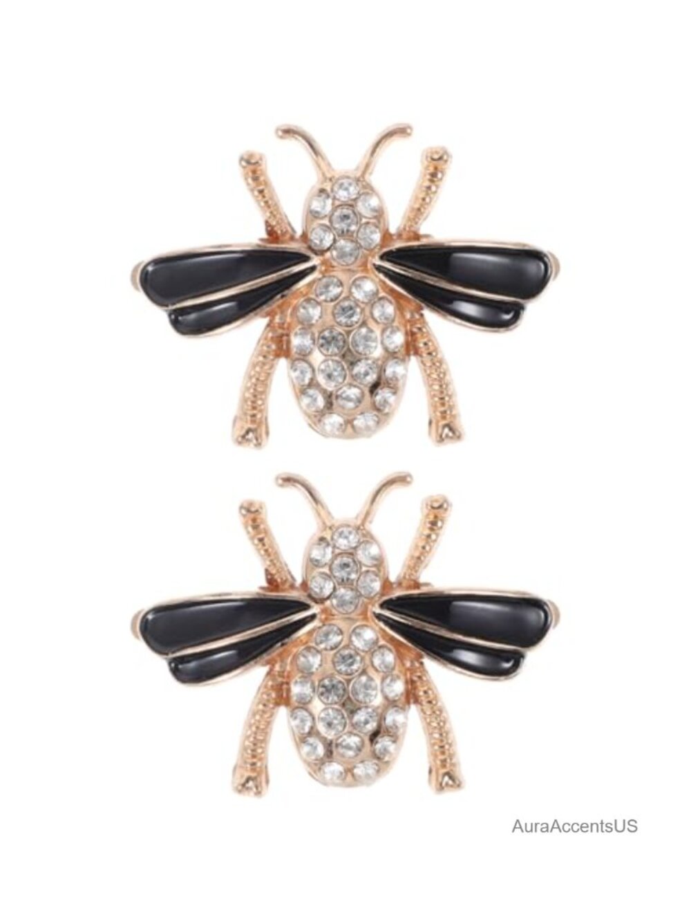 Bee Shoe Clips Rhinestone Decorative Buckles for Women Pumps Sneakers